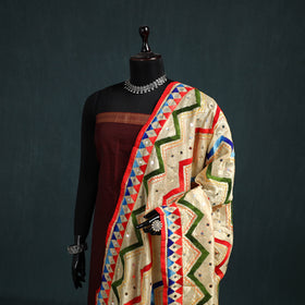 Ranihati Chanderi Silk Zig Zag Hand Embroidery Dupatta 50