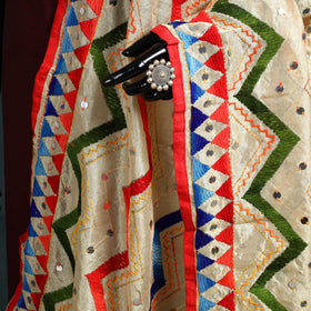 Ranihati Chanderi Silk Zig Zag Hand Embroidery Dupatta 50