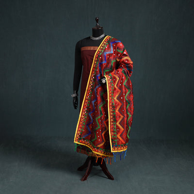 Ranihati Chanderi Silk Zig Zag Hand Embroidery Dupatta 51