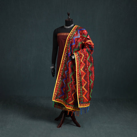 Ranihati Chanderi Silk Zig Zag Hand Embroidery Dupatta 51