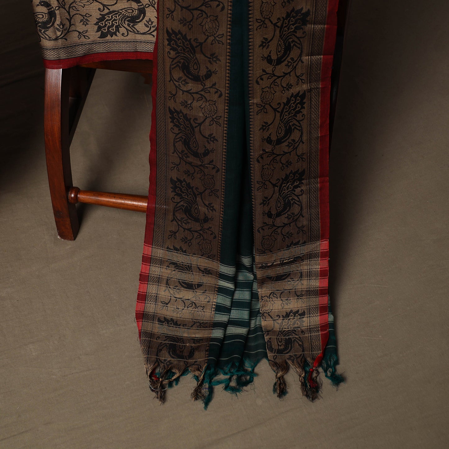 Dharwad Cotton 3pc Unstitched Dress Material Suit Set with Woven Border 63