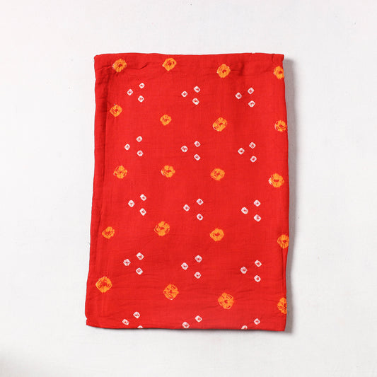 Orange - Kutch Bandhani Tie-Dye Mul Cotton Precut Fabric (1.35 meter) 36