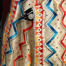 Ranihati Chanderi Silk Zig Zag Hand Embroidery Dupatta 52