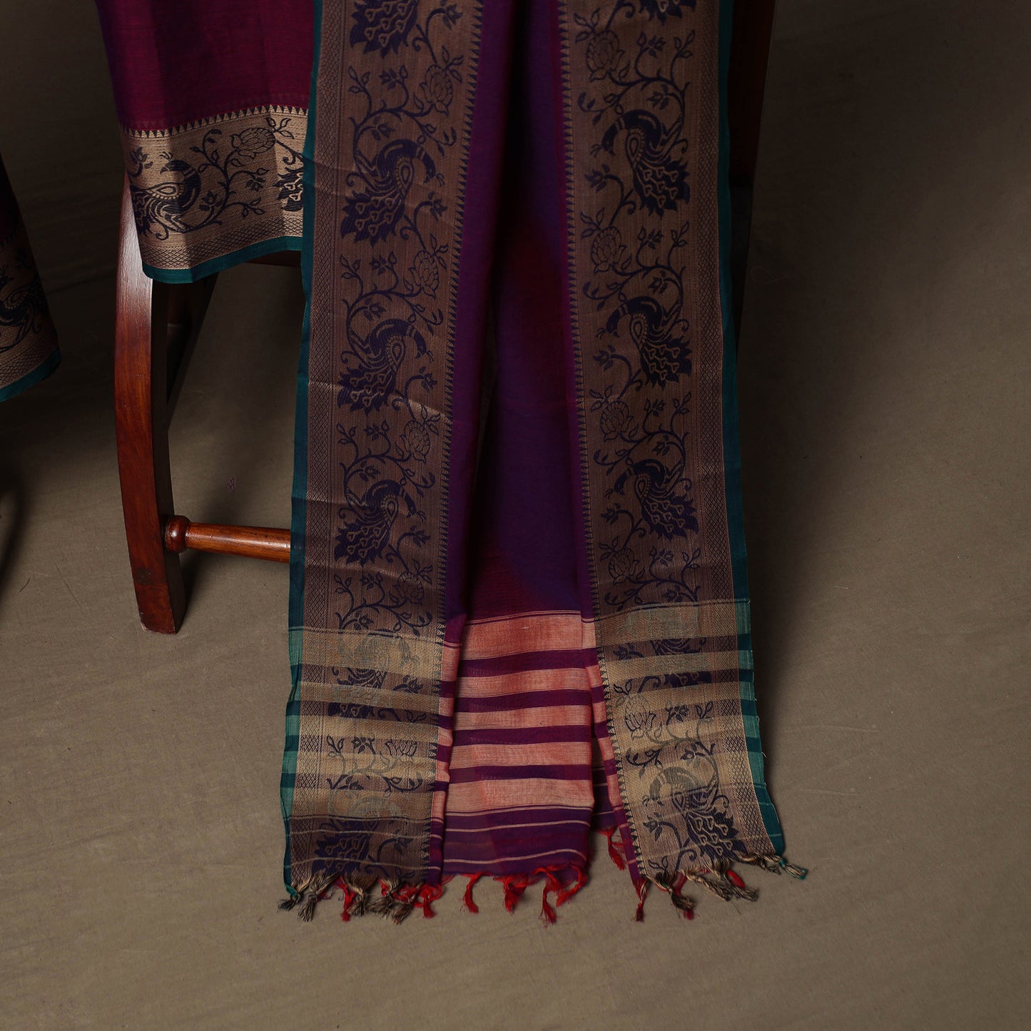 Dharwad Cotton 3pc Unstitched Dress Material Suit Set with Woven Border 62
