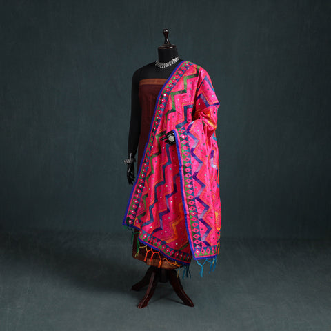 Ranihati Chanderi Silk Zig Zag Hand Embroidery Dupatta 53