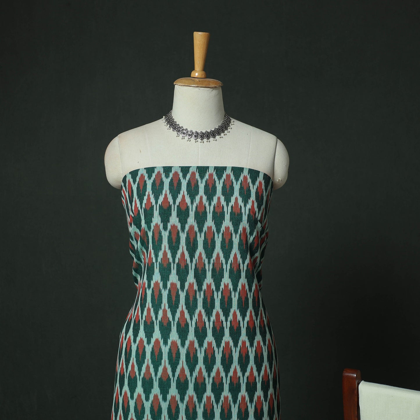 Pochampally Ikat Woven Cotton 3pc Unstitched Dress Material Suit Set 15