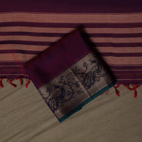 Dharwad Cotton 3pc Unstitched Dress Material Suit Set with Woven Border 62