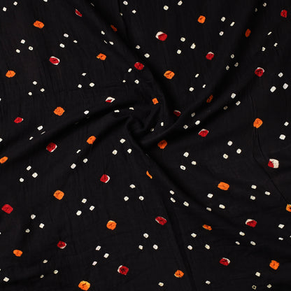 Black - Kutch Bandhani Tie-Dye Mul Cotton Precut Fabric (1.2 meter) 39