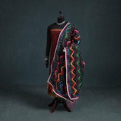 Ranihati Chanderi Silk Zig Zag Hand Embroidery Dupatta 54