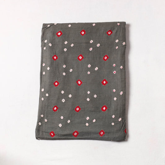 Grey - Kutch Bandhani Tie-Dye Mul Cotton Precut Fabric (1.3 meter) 42