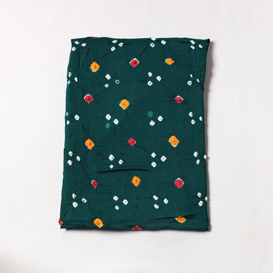 Green - Kutch Bandhani Tie-Dye Mul Cotton Precut Fabric (1.15 meter) 44