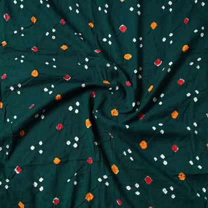 Green - Kutch Bandhani Tie-Dye Mul Cotton Precut Fabric (1.15 meter) 44