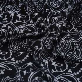 Black Hand Batik Print Cotton Fabric