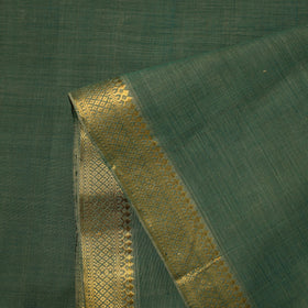 Green Mangalagiri Cotton Fabric with Zari Border 