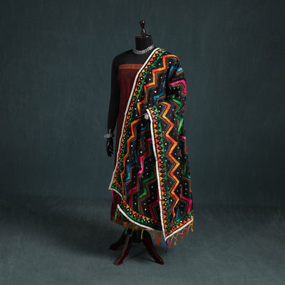 Ranihati Chanderi Silk Zig Zag Hand Embroidery Dupatta 56