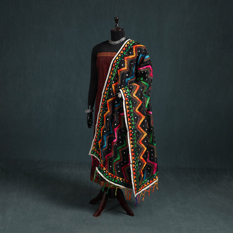 Ranihati Chanderi Silk Zig Zag Hand Embroidery Dupatta 56