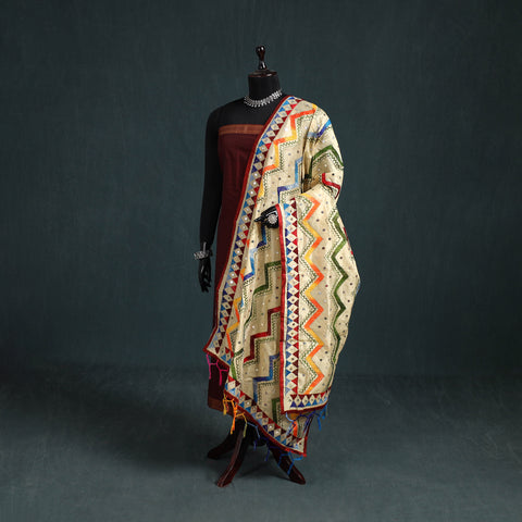 Ranihati Chanderi Silk Zig Zag Hand Embroidery Dupatta 57