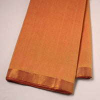 Orange - Mangalagiri Handloom Cotton Nizam Zari Border Fabric 44