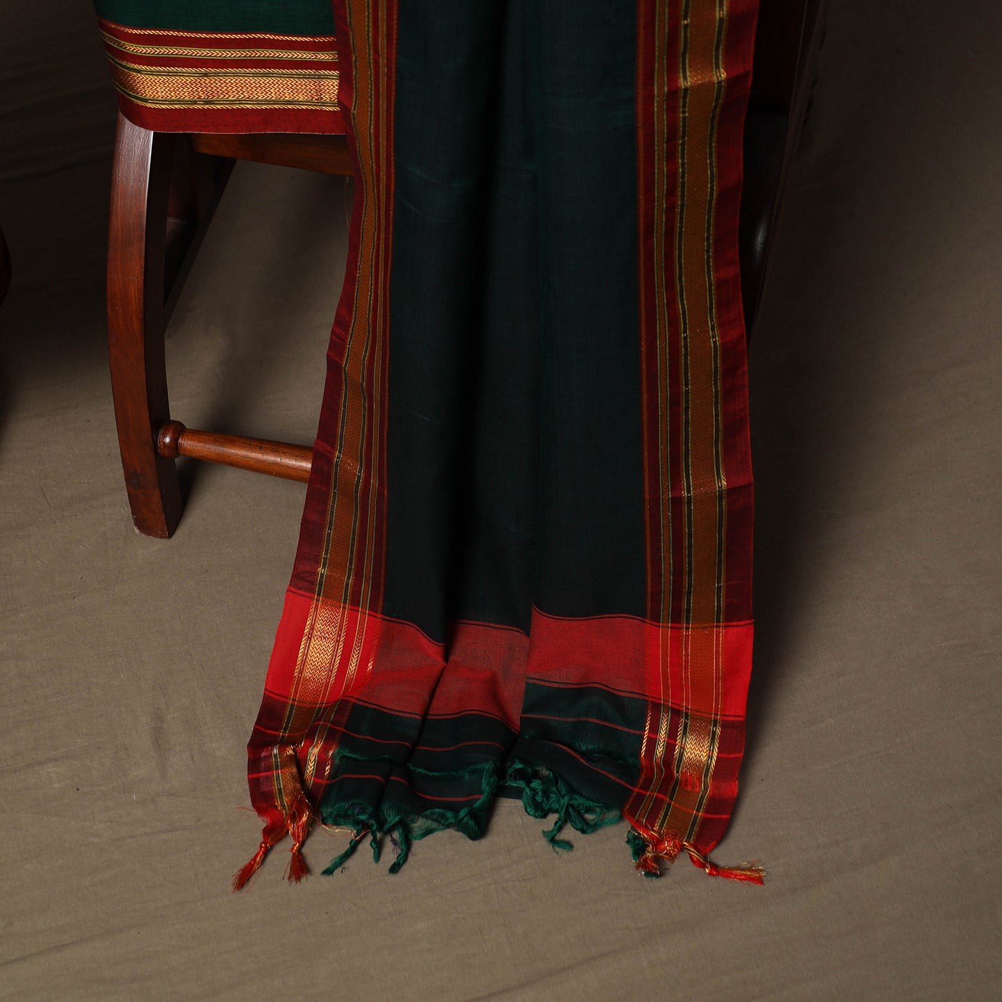 Dharwad Cotton 3pc Unstitched Dress Material Suit Set with Woven Border 59