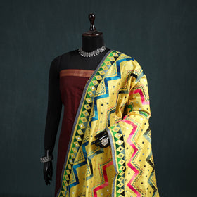Ranihati Chanderi Silk Zig Zag Hand Embroidery Dupatta 59
