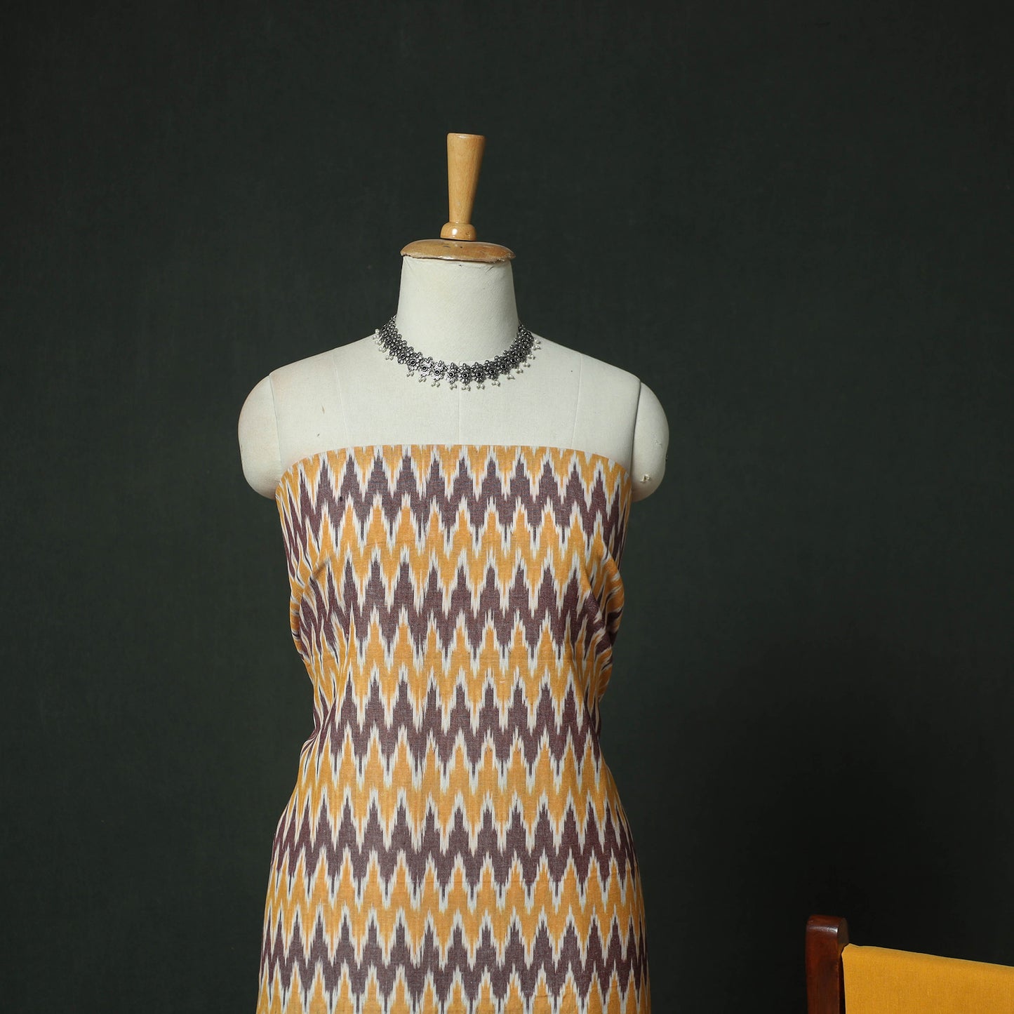 Pochampally Ikat Woven Cotton 3pc Unstitched Dress Material Suit Set 19