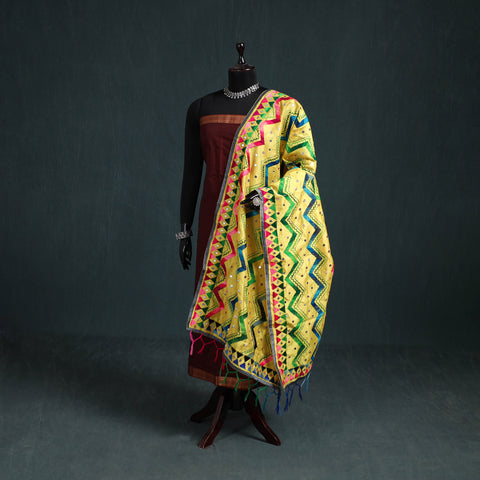 Ranihati Chanderi Silk Zig Zag Hand Embroidery Dupatta 60