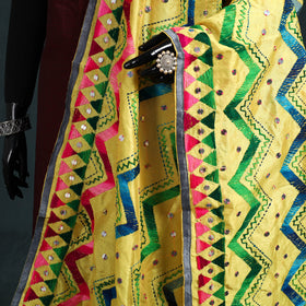 Ranihati Chanderi Silk Zig Zag Hand Embroidery Dupatta 60