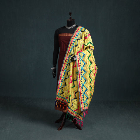 Ranihati Chanderi Silk Zig Zag Hand Embroidery Dupatta 61