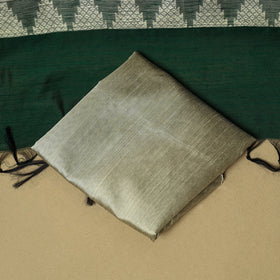 Green - Spun Dupion Silk Thread Buti 3pc Unstitched Dress Material 44