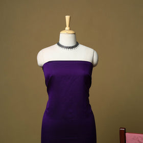 Purple - 3pc Pochampally Ikat Handloom Silk Cotton Unstitched Dress Material 45