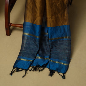 Blue - 3pc Pochampally Ikat Handloom Silk Cotton Unstitched Dress Material 46