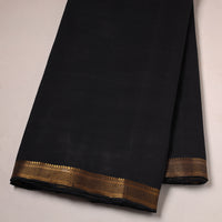 Black - Mangalagiri Handloom Cotton Zari Border Fabric 02