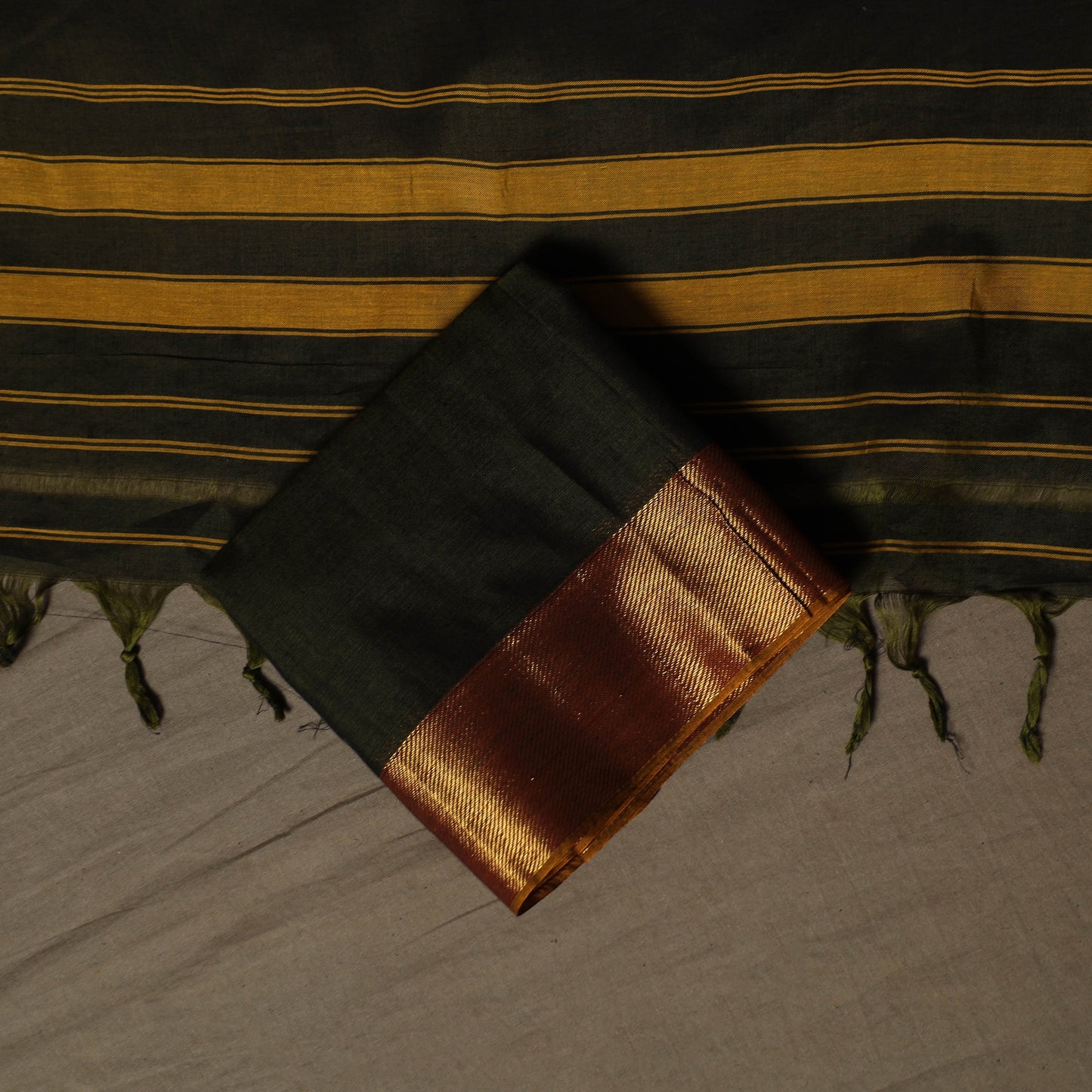 Dharwad Cotton 3pc Unstitched Dress Material Suit Set with Woven Border 54
