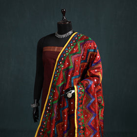 Ranihati Chanderi Silk Zig Zag Hand Embroidery Dupatta 67