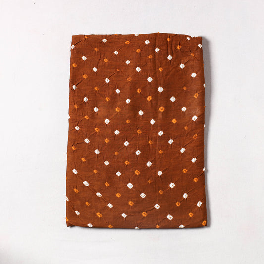 Brown - Kutch Bandhani Tie-Dye Cotton Precut Fabric (1.3 meter) 66
