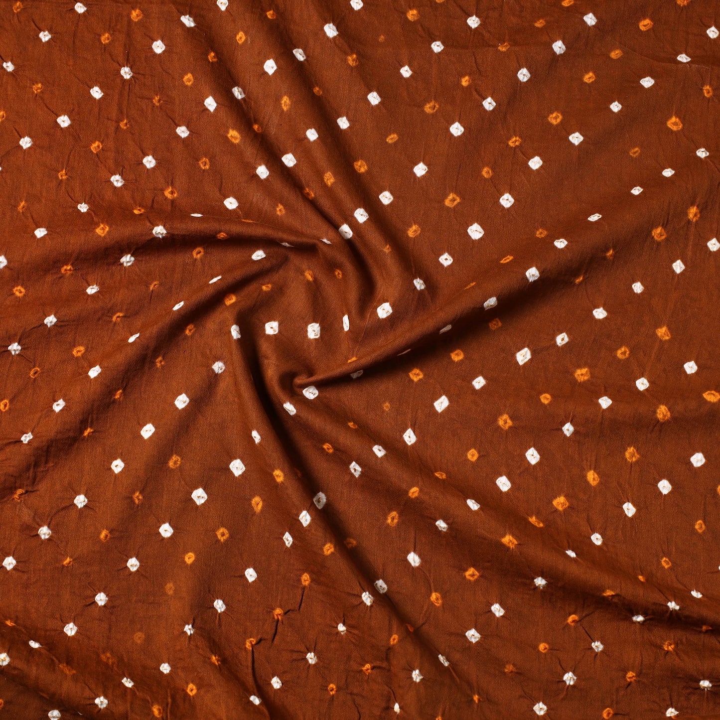 Brown - Kutch Bandhani Tie-Dye Cotton Precut Fabric (1.3 meter) 66