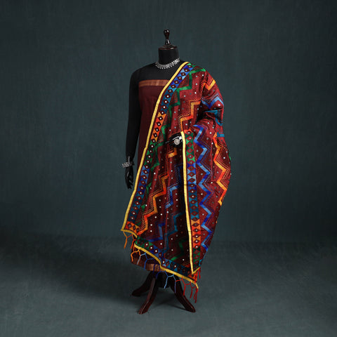 Ranihati Chanderi Silk Zig Zag Hand Embroidery Dupatta 68