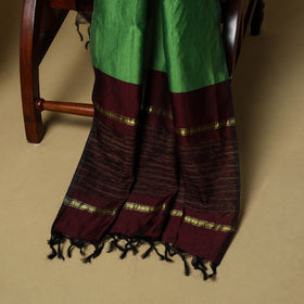 Maroon - 3pc Pochampally Ikat Handloom Silk Cotton Unstitched Dress Material 48