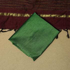 Maroon - 3pc Pochampally Ikat Handloom Silk Cotton Unstitched Dress Material 48