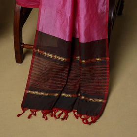 Maroon - 3pc Pochampally Ikat Handloom Silk Cotton Unstitched Dress Material 49