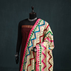 Ranihati Chanderi Silk Zig Zag Hand Embroidery Dupatta 69