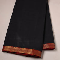 Black - Mangalagiri Handloom Cotton Zari Border Fabric 05