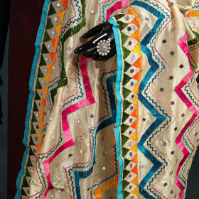 Ranihati Chanderi Silk Zig Zag Hand Embroidery Dupatta 70
