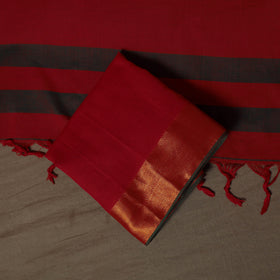 Dharwad Cotton 3pc Unstitched Dress Material Suit Set with Woven Border 50