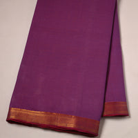 Purple - Mangalagiri Handloom Cotton Zari Border Fabric 08