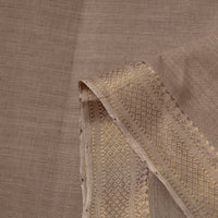 Brown - Mangalagiri Handloom Cotton Zari Border Fabric 09