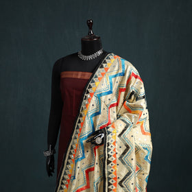 Ranihati Chanderi Silk Zig Zag Hand Embroidery Dupatta 73