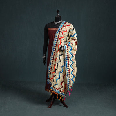 Ranihati Chanderi Silk Zig Zag Hand Embroidery Dupatta 74