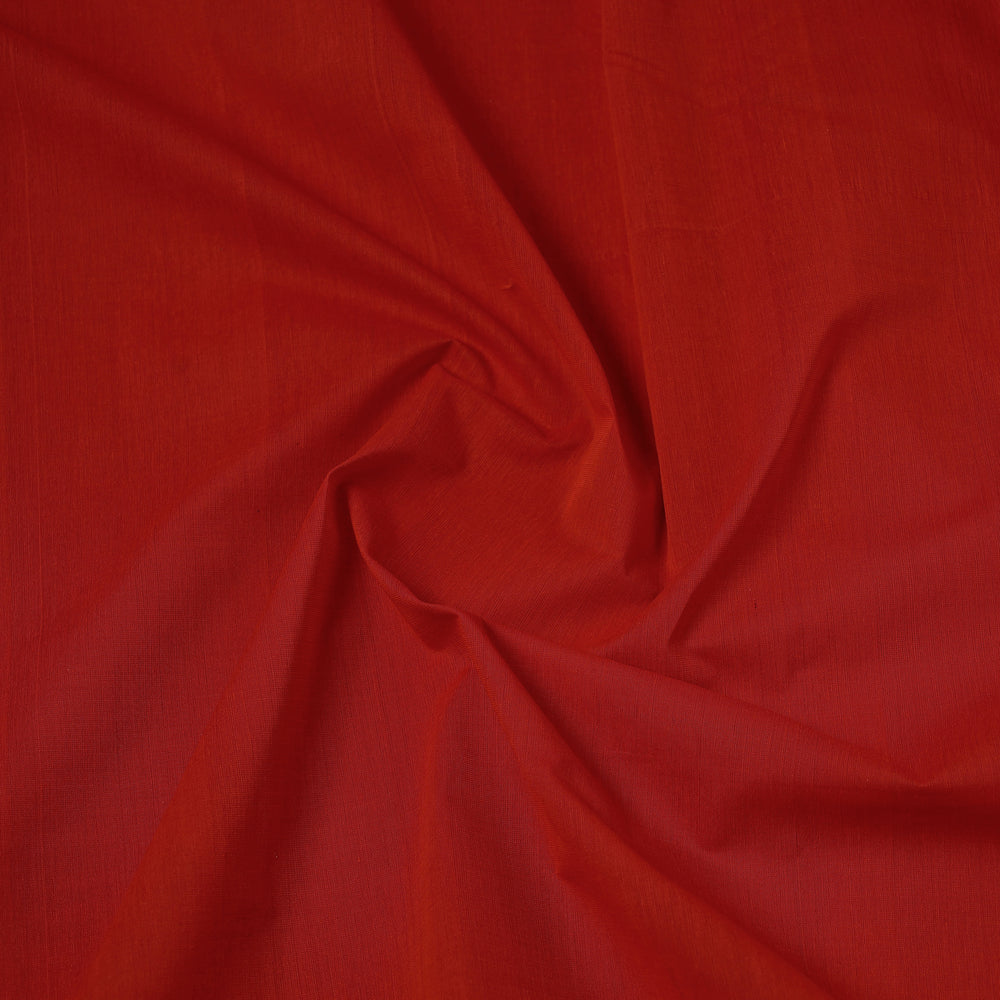 Red - Mangalagiri Handloom Cotton Zari Border Fabric 12