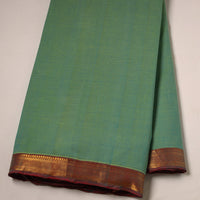 Green - Mangalagiri Handloom Cotton Zari Border Fabric 13